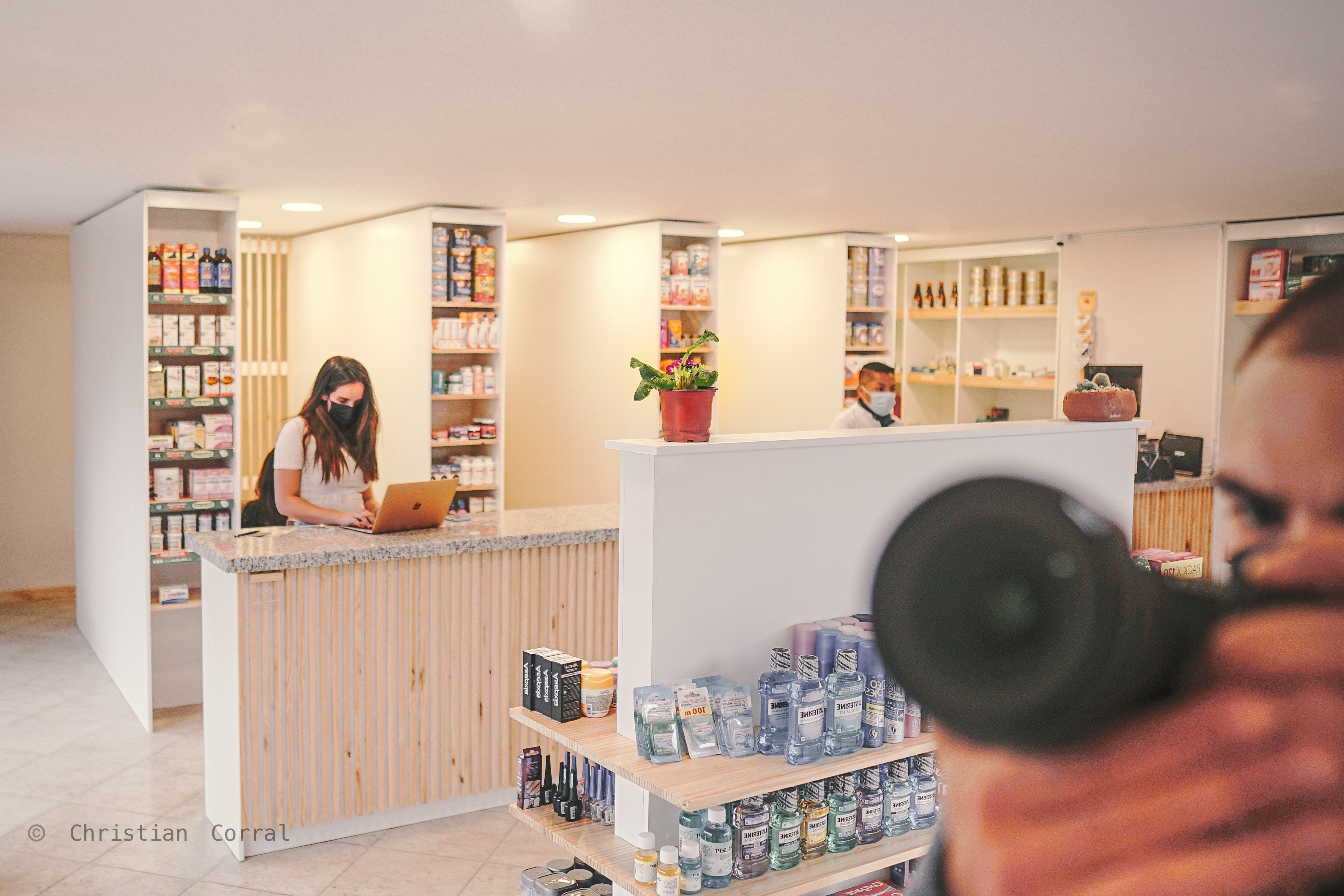 Street corner perspective of the pharmacy